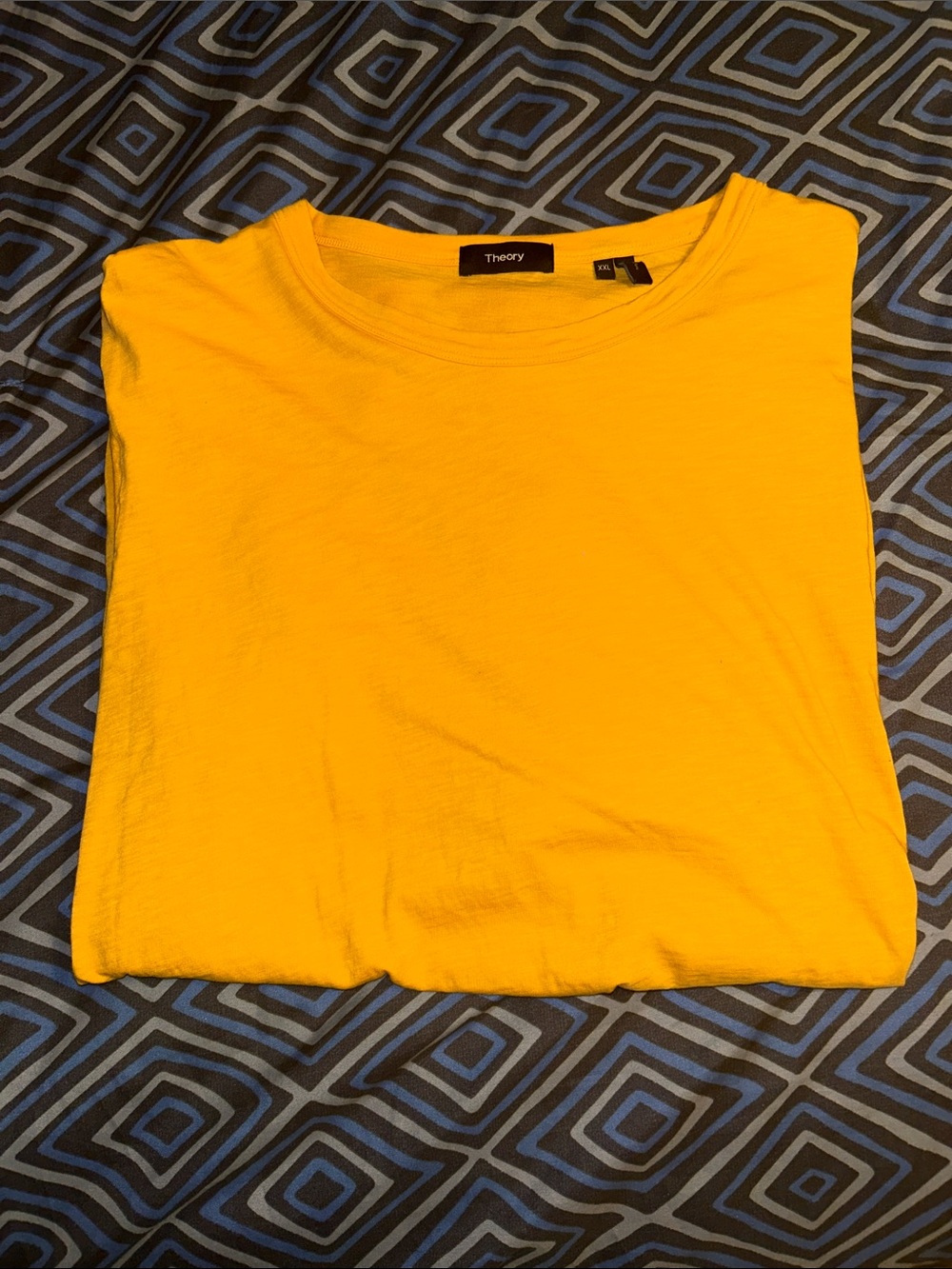 Theory Men's Short Sleeve Crew Tee in Bright Yellow